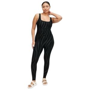 DVF x Target Collab Black & Gray Zebra Athletic Jumpsuit Womens Size Small NWT